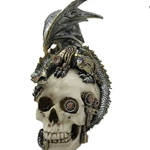Nemesis Now Steel Wing Skull Figurine - Picture 1 of 10